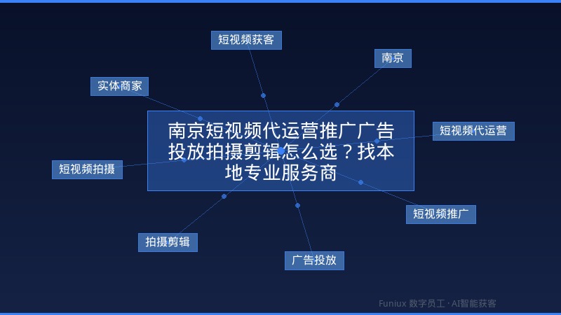 南京短视频代运营推广广告投放拍摄剪辑怎么选？找本地专业服务商